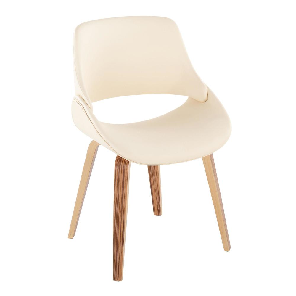 Zebra Wood, Cream PU Fabrico Chair - Set of 2. Picture 2