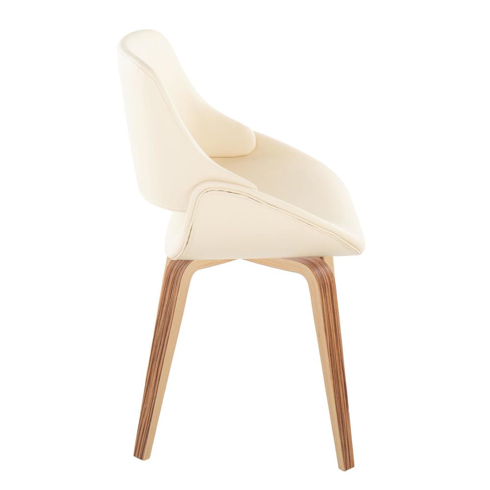 Zebra Wood, Cream PU Fabrico Chair - Set of 2. Picture 3