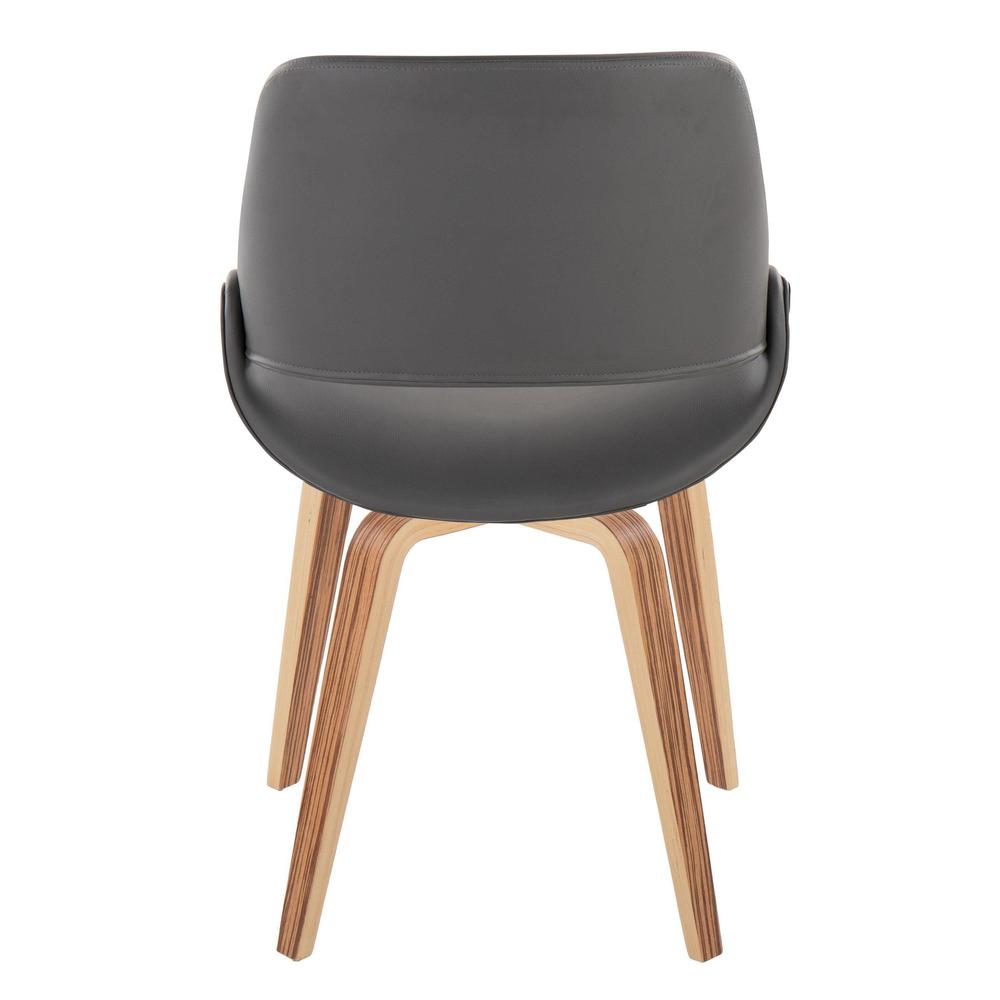 Zebra Wood, Grey PU Fabrico Chair - Set of 2. Picture 5