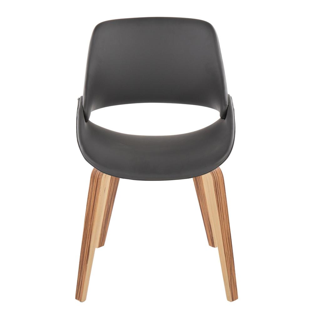 Zebra Wood, Grey PU Fabrico Chair - Set of 2. Picture 6