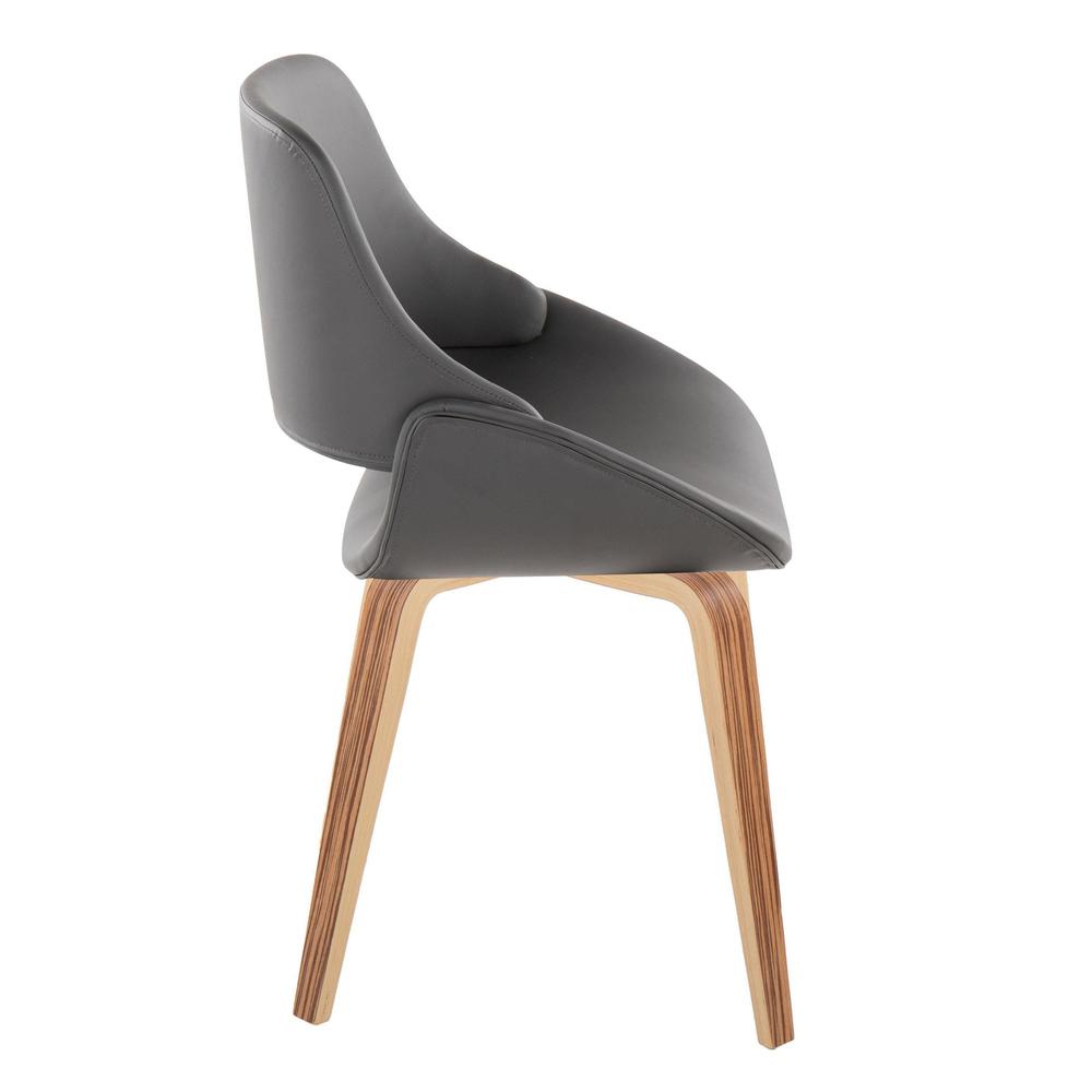 Zebra Wood, Grey PU Fabrico Chair - Set of 2. Picture 3