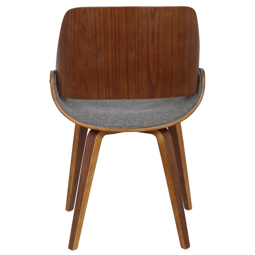 Walnut Wood, Grey Fabric Fabrizzi Chair - Set of 2. Picture 5