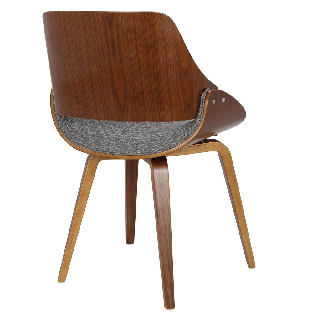Walnut Wood, Grey Fabric Fabrizzi Chair - Set of 2. Picture 4