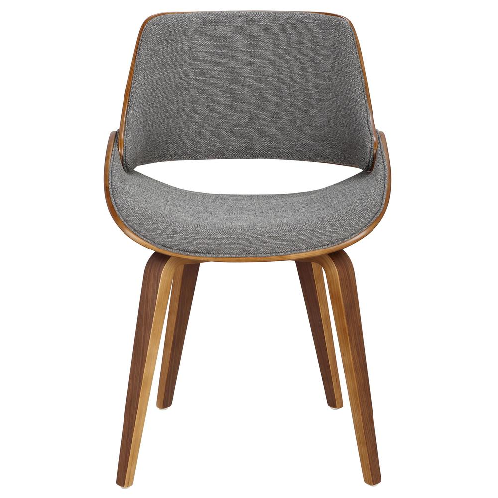 Walnut Wood, Grey Fabric Fabrizzi Chair - Set of 2. Picture 6
