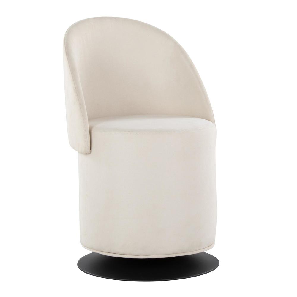 Black Metal, Cream Fabric Finch Chair. Picture 1