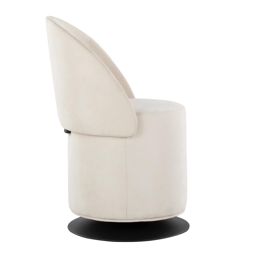 Black Metal, Cream Fabric Finch Chair. Picture 2