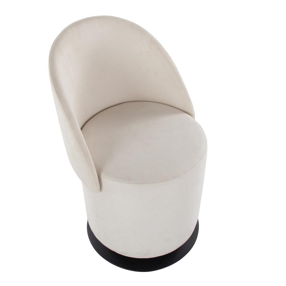 Black Metal, Cream Fabric Finch Chair. Picture 6