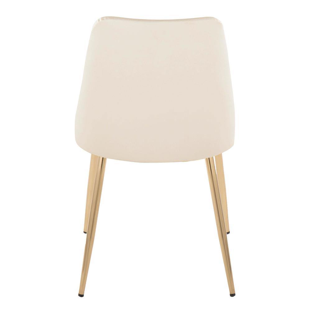 Gold Metal, Cream PU Giovanni Chair - Set of 2. Picture 5