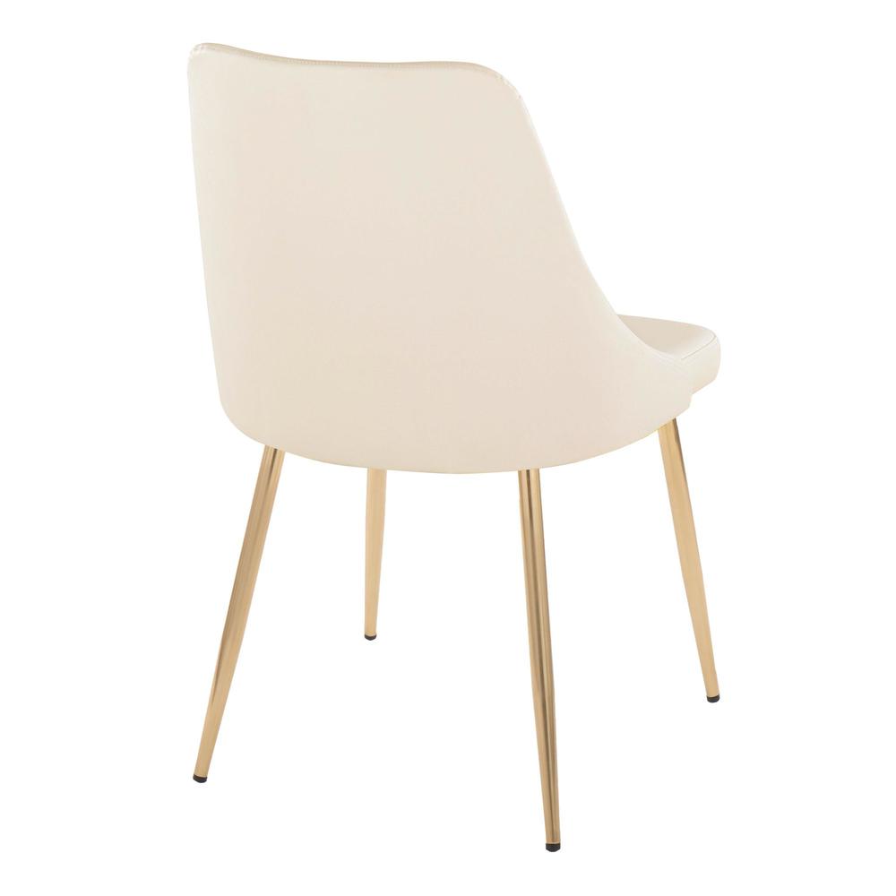 Gold Metal, Cream PU Giovanni Chair - Set of 2. Picture 4