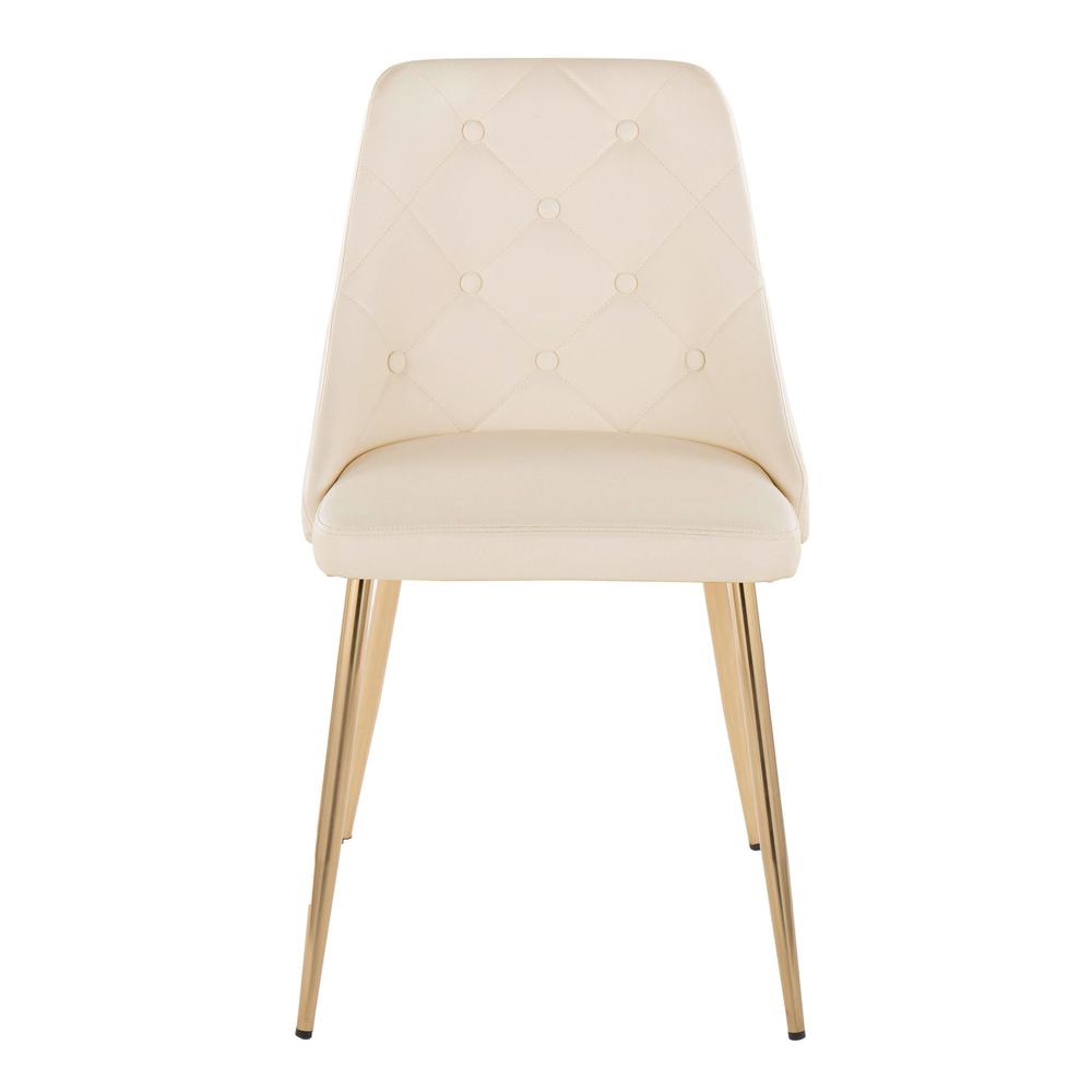 Gold Metal, Cream PU Giovanni Chair - Set of 2. Picture 6