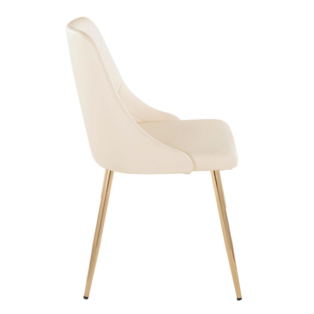 Gold Metal, Cream PU Giovanni Chair - Set of 2. Picture 3