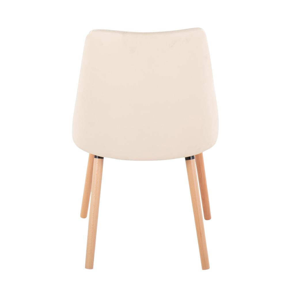 Natural Wood, Cream PU Giovanni Chair - Set of 2. Picture 5