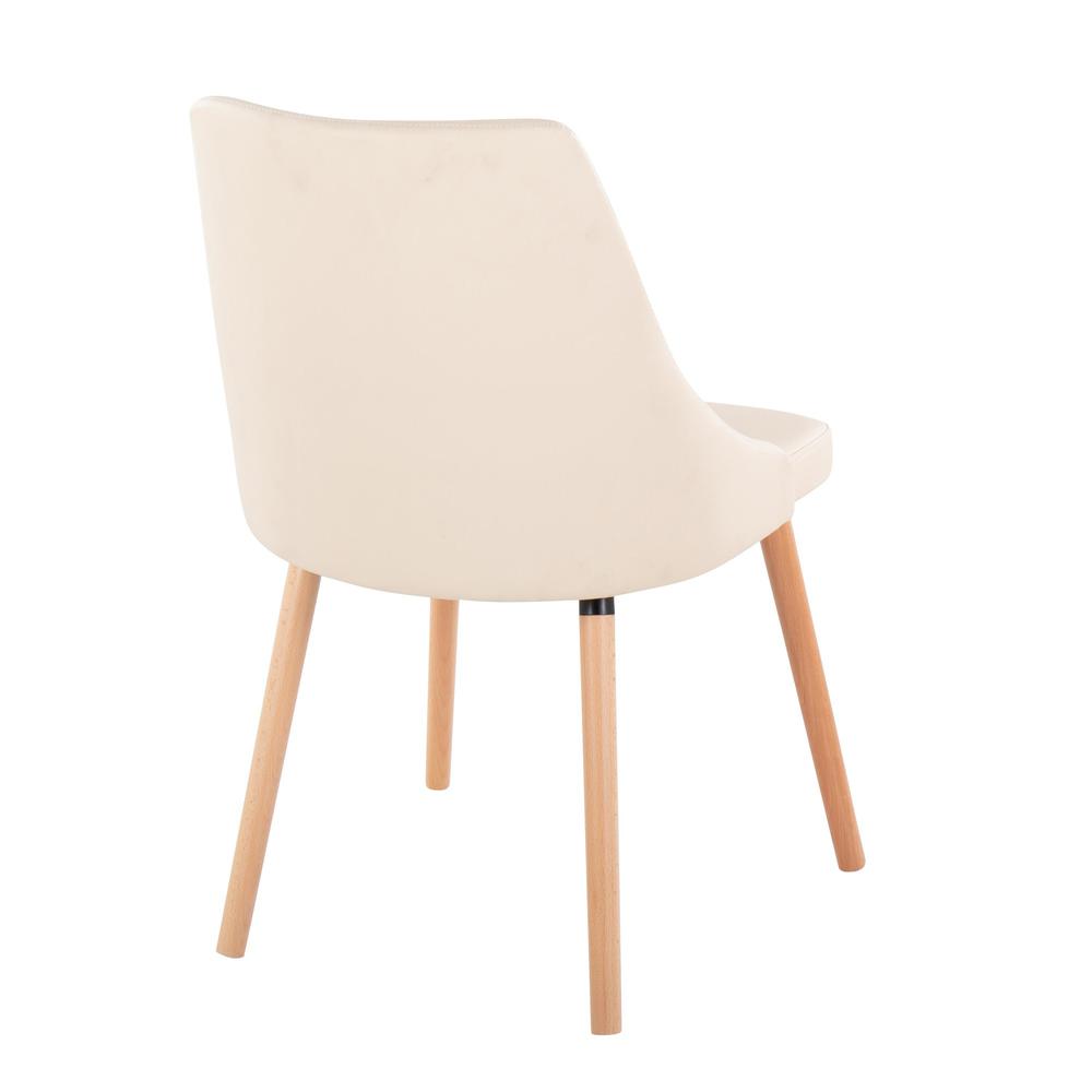 Natural Wood, Cream PU Giovanni Chair - Set of 2. Picture 4
