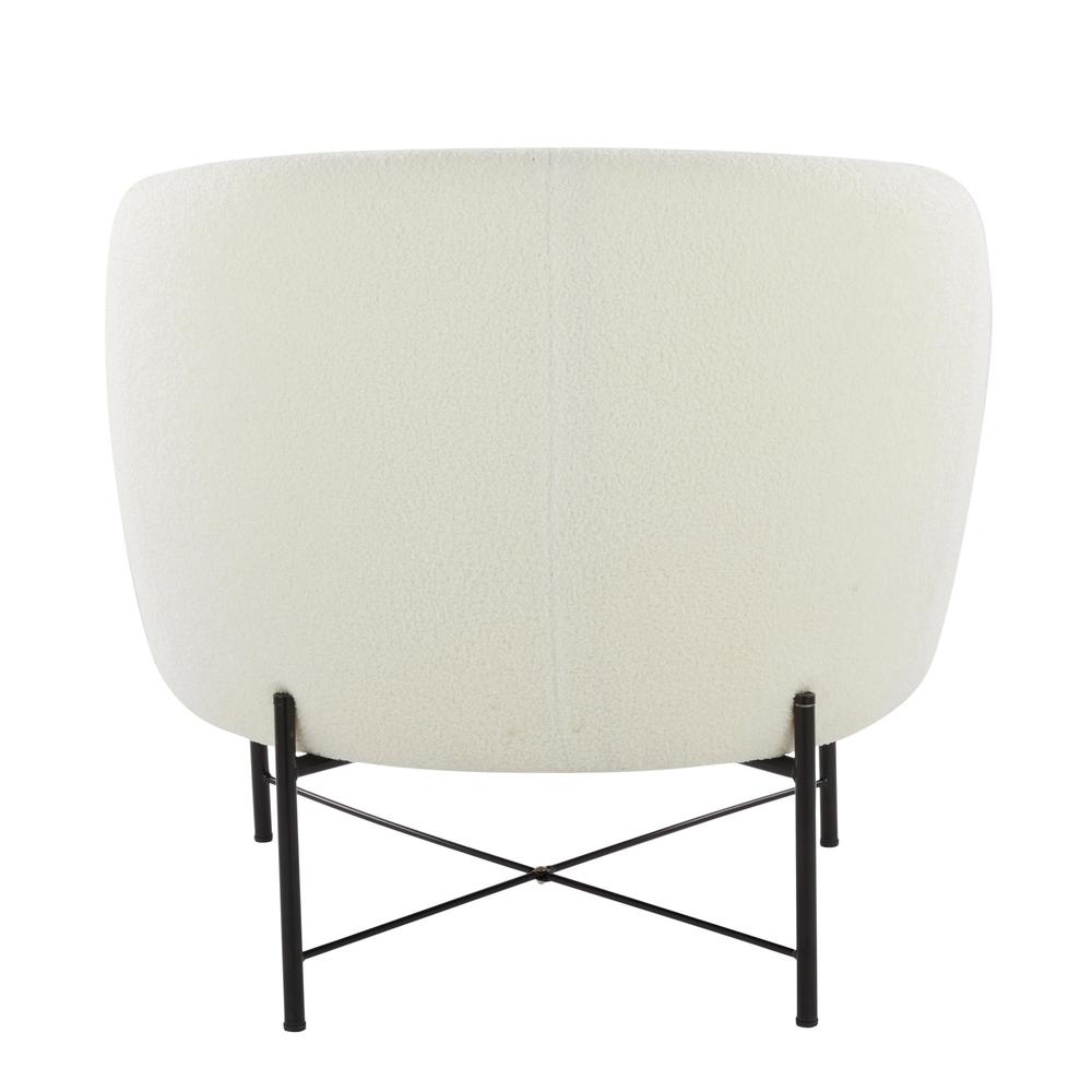Black Metal, White Sherpa Chloe Accent Chair. Picture 4
