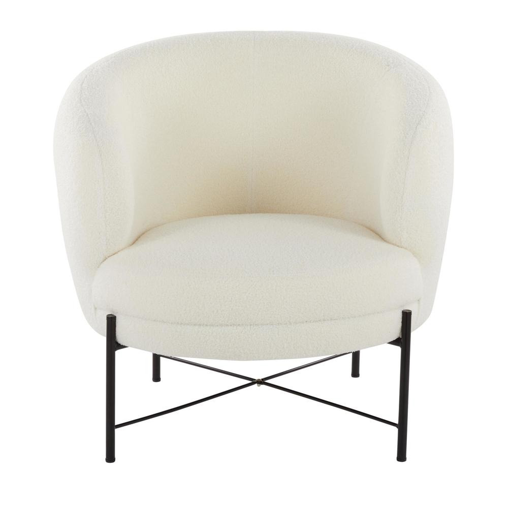 Black Metal, White Sherpa Chloe Accent Chair. Picture 5