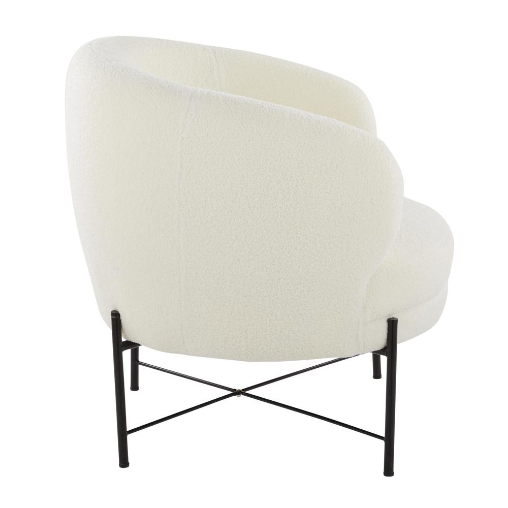 Black Metal, White Sherpa Chloe Accent Chair. Picture 2