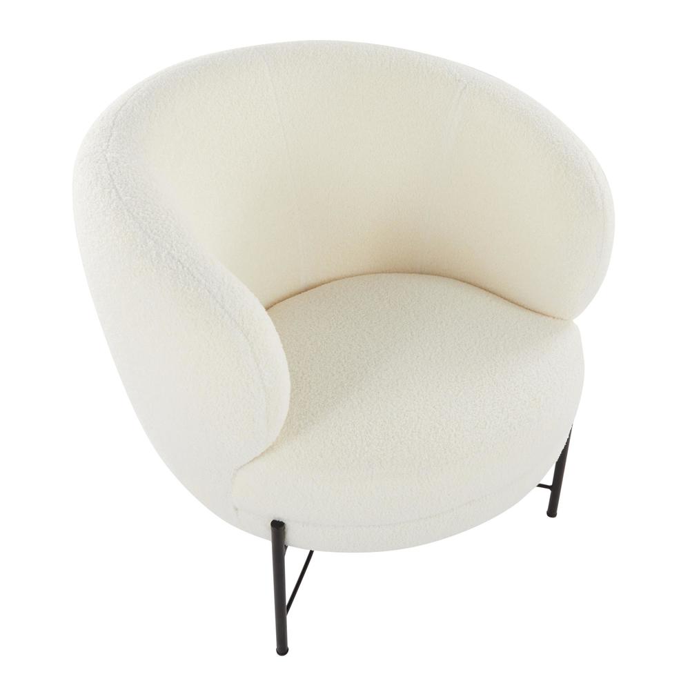 Black Metal, White Sherpa Chloe Accent Chair. Picture 6