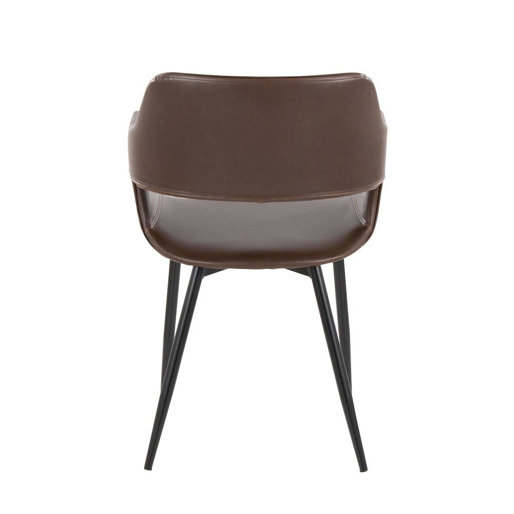 Margarite Dining Chair - Set of 2 in Black Metal, Espresso PU color. Picture 5