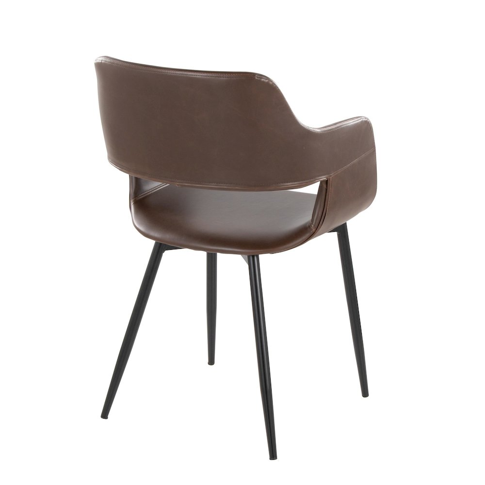 Margarite Dining Chair - Set of 2 in Black Metal, Espresso PU color. Picture 4