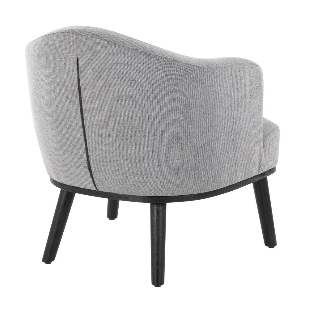 Black Wood, Grey Fabric Ahoy Accent Chair. Picture 3