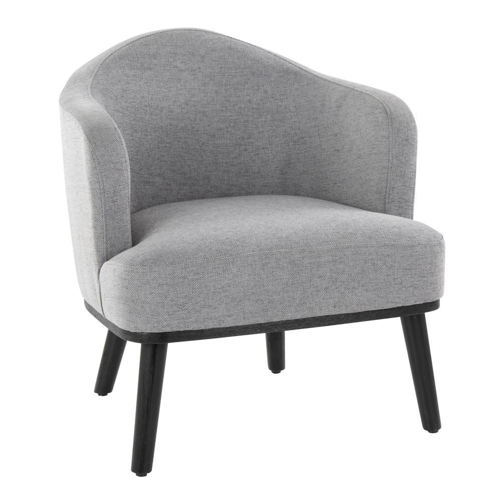 Black Wood, Grey Fabric Ahoy Accent Chair. Picture 1