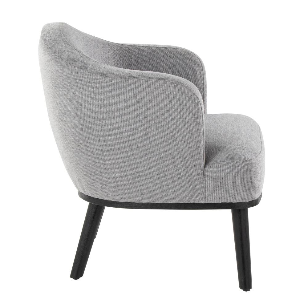 Black Wood, Grey Fabric Ahoy Accent Chair. Picture 2