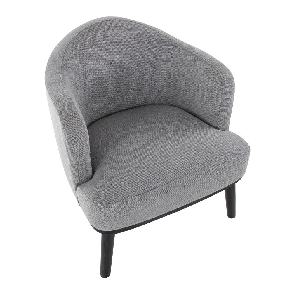 Black Wood, Grey Fabric Ahoy Accent Chair. Picture 6