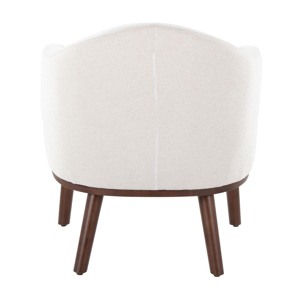 Walnut Wood, Cream Fabric Ahoy Accent Chair. Picture 4