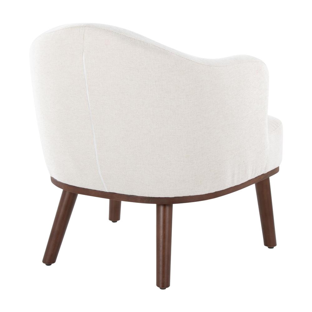 Walnut Wood, Cream Fabric Ahoy Accent Chair. Picture 3