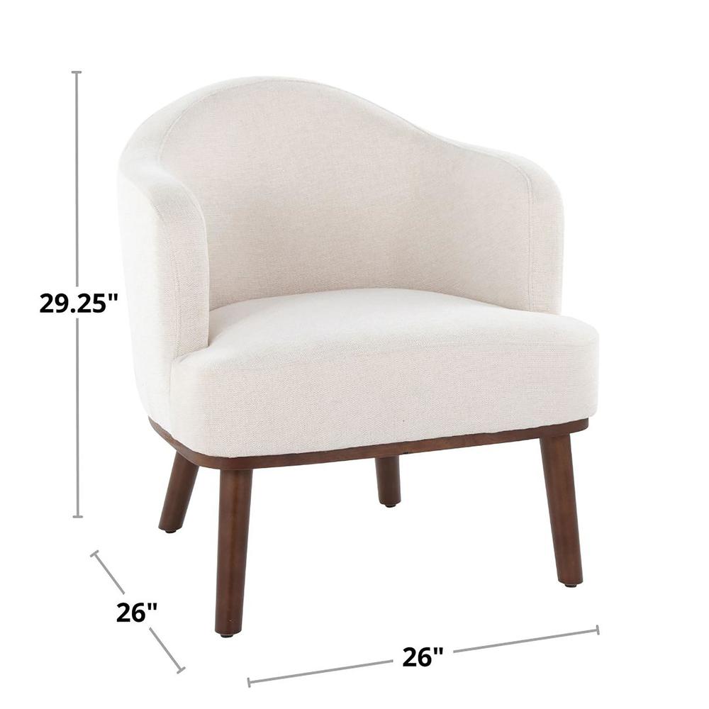 Walnut Wood, Cream Fabric Ahoy Accent Chair. Picture 7
