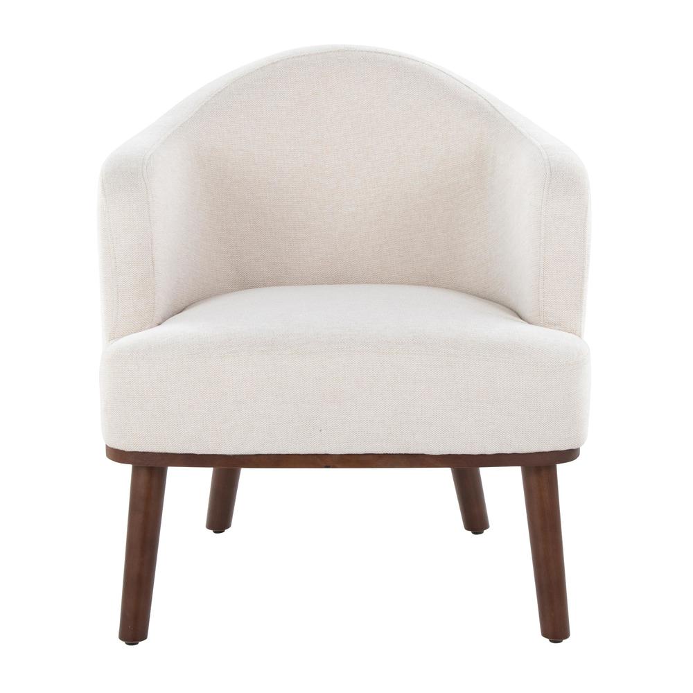 Walnut Wood, Cream Fabric Ahoy Accent Chair. Picture 5
