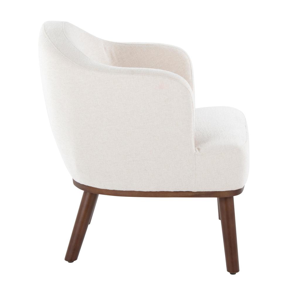 Walnut Wood, Cream Fabric Ahoy Accent Chair. Picture 2