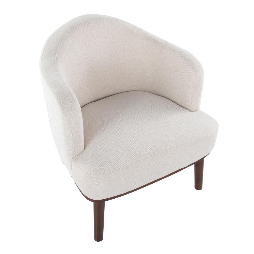 Walnut Wood, Cream Fabric Ahoy Accent Chair. Picture 6