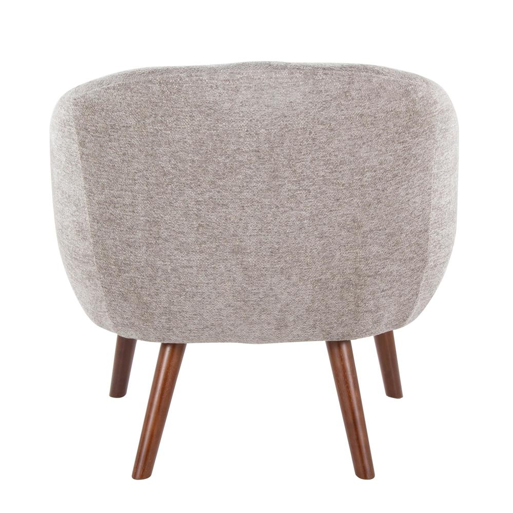 Walnut Wood, Grey Fabric Ashland Lounge Chair. Picture 4
