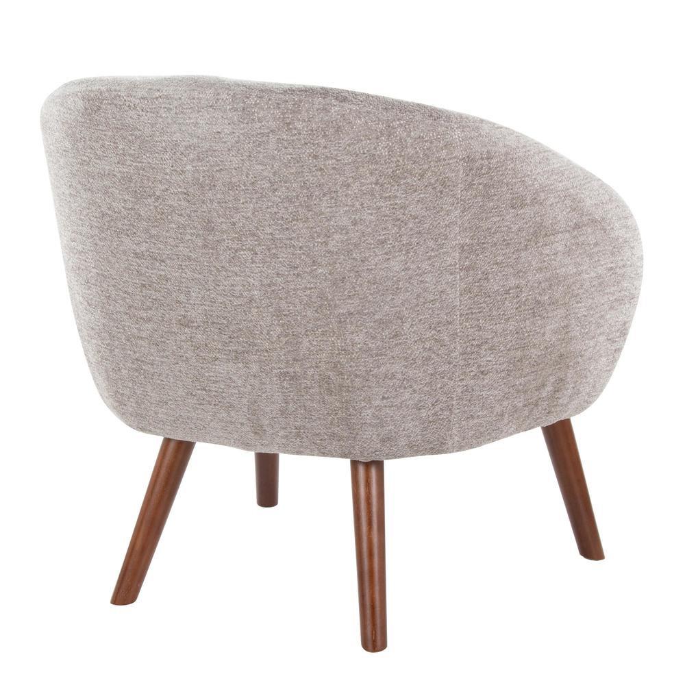 Walnut Wood, Grey Fabric Ashland Lounge Chair. Picture 3