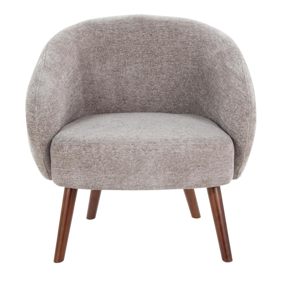 Walnut Wood, Grey Fabric Ashland Lounge Chair. Picture 5