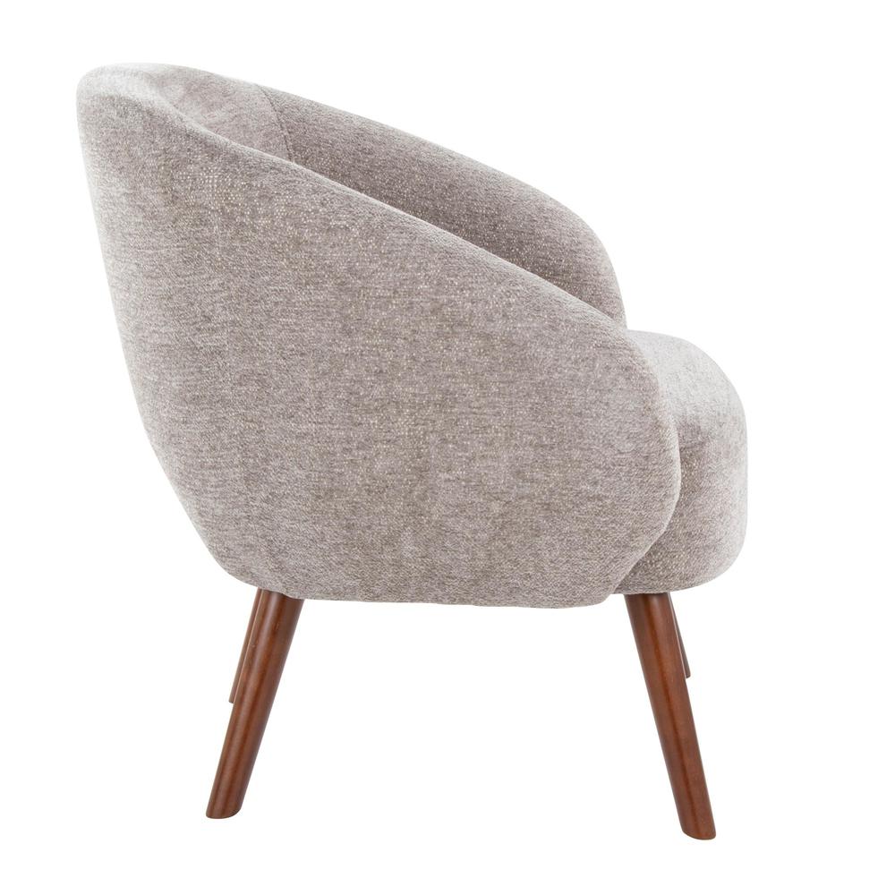 Walnut Wood, Grey Fabric Ashland Lounge Chair. Picture 2