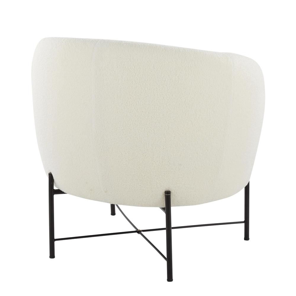Black Metal, White Sherpa Chloe Accent Chair. Picture 3