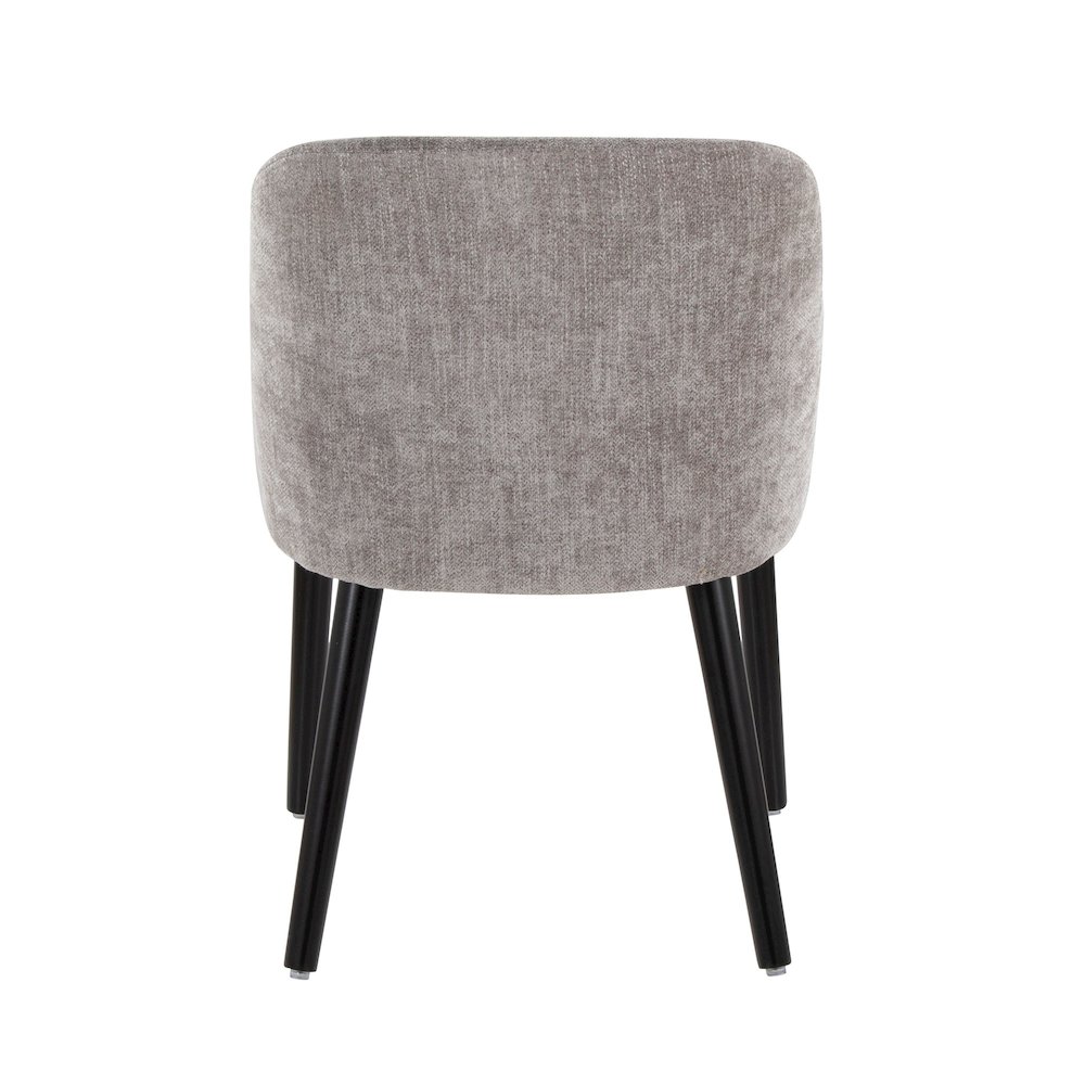 Rina Chair - Set of 2 in Black Wood, Grey Fabric color. Picture 5