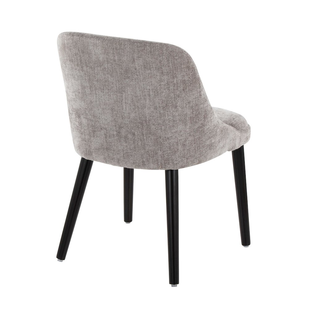 Rina Chair - Set of 2 in Black Wood, Grey Fabric color. Picture 4