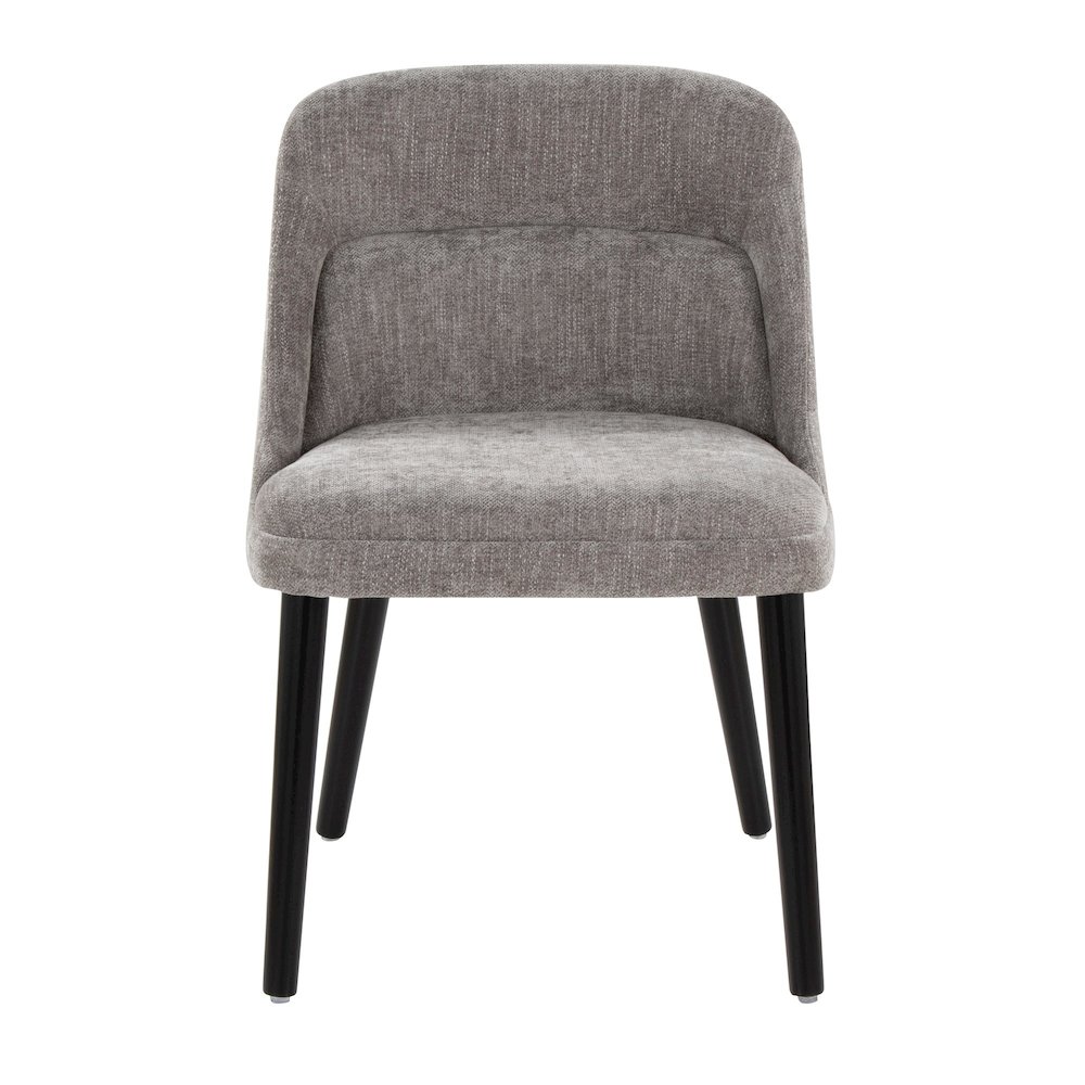 Rina Chair - Set of 2 in Black Wood, Grey Fabric color. Picture 6