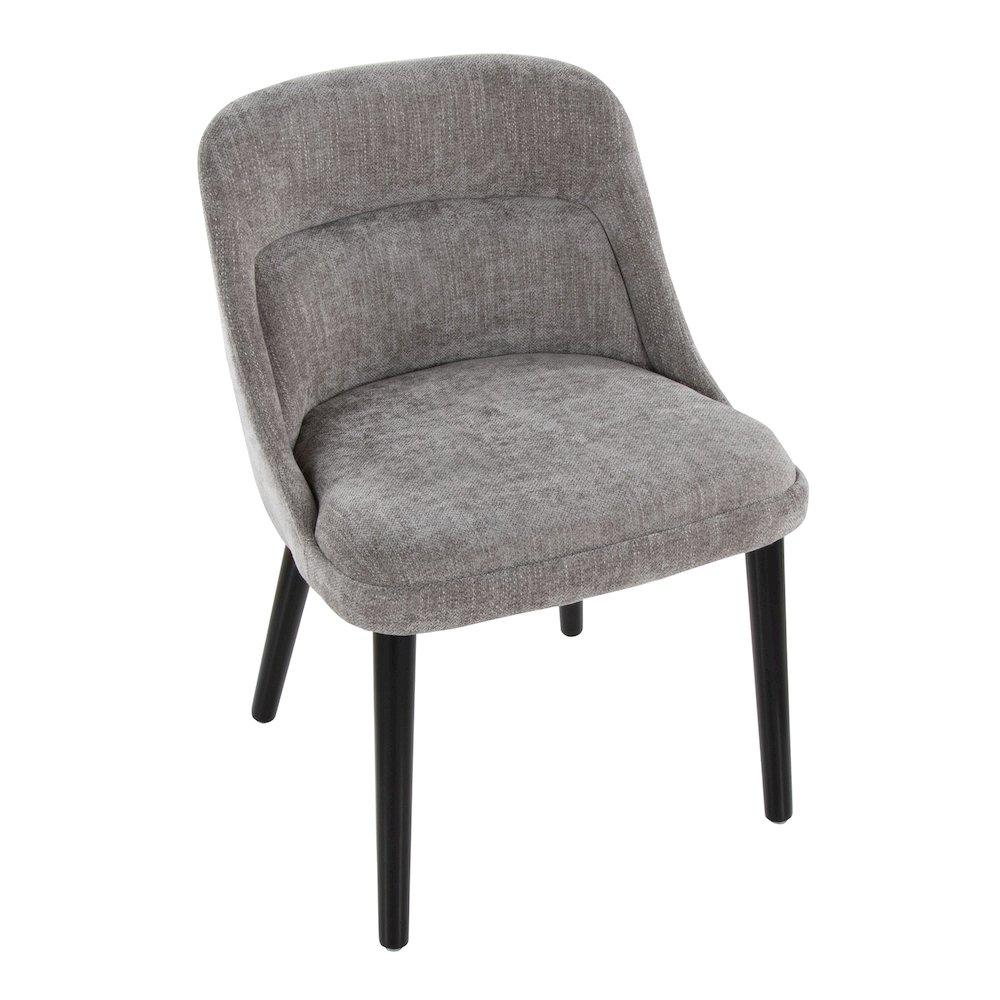 Rina Chair - Set of 2 in Black Wood, Grey Fabric color. Picture 7