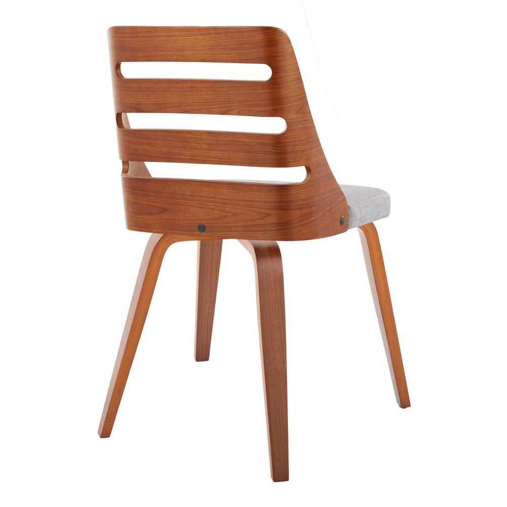 Walnut Wood, Grey Fabric Trevi Chair - Set of 2. Picture 4