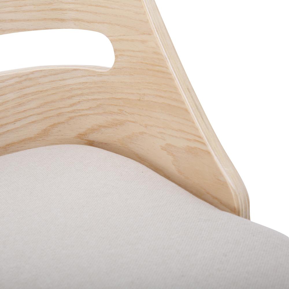 Natural Wood, Cream Fabric Trevi Chair - Set of 2. Picture 8
