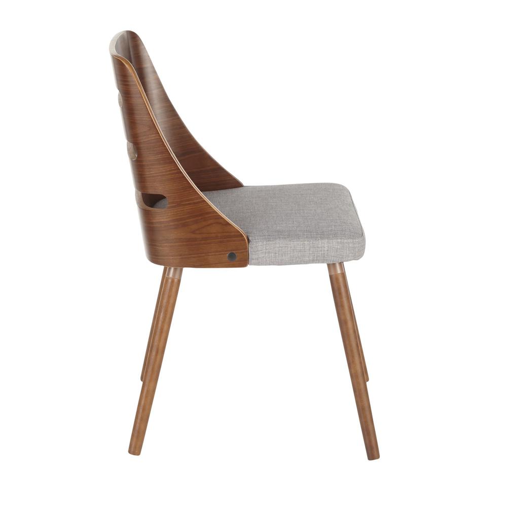 Walnut Wood, Grey Fabric Trevi Chair - Set of 2. Picture 2