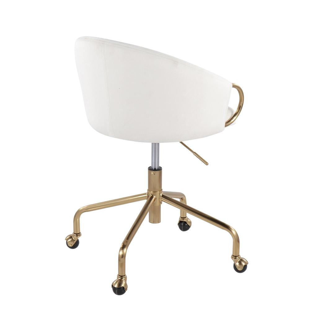 Gold Metal, Cream Velvet Claire Task Chair. Picture 3