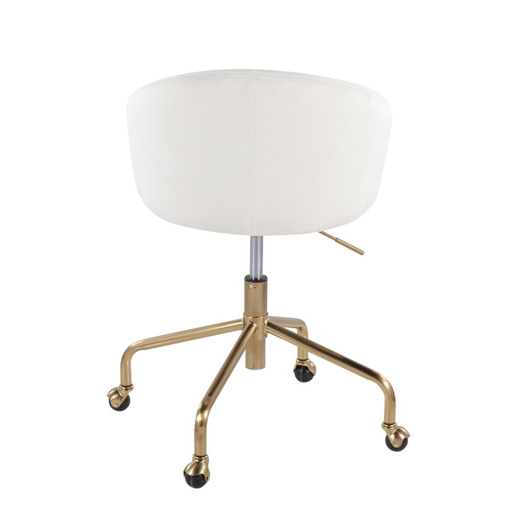 Gold Metal, Cream Velvet Claire Task Chair. Picture 4