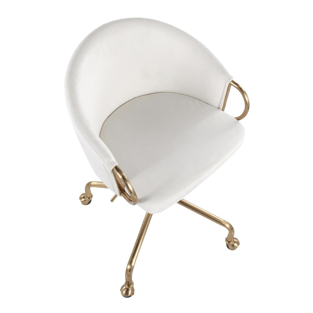 Gold Metal, Cream Velvet Claire Task Chair. Picture 6