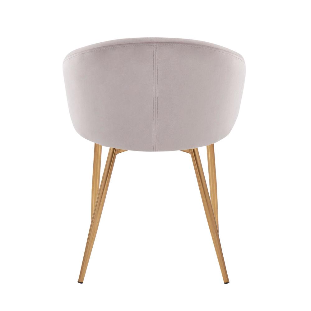 Gold Steel, Silver Velvet Claire Chair. Picture 4