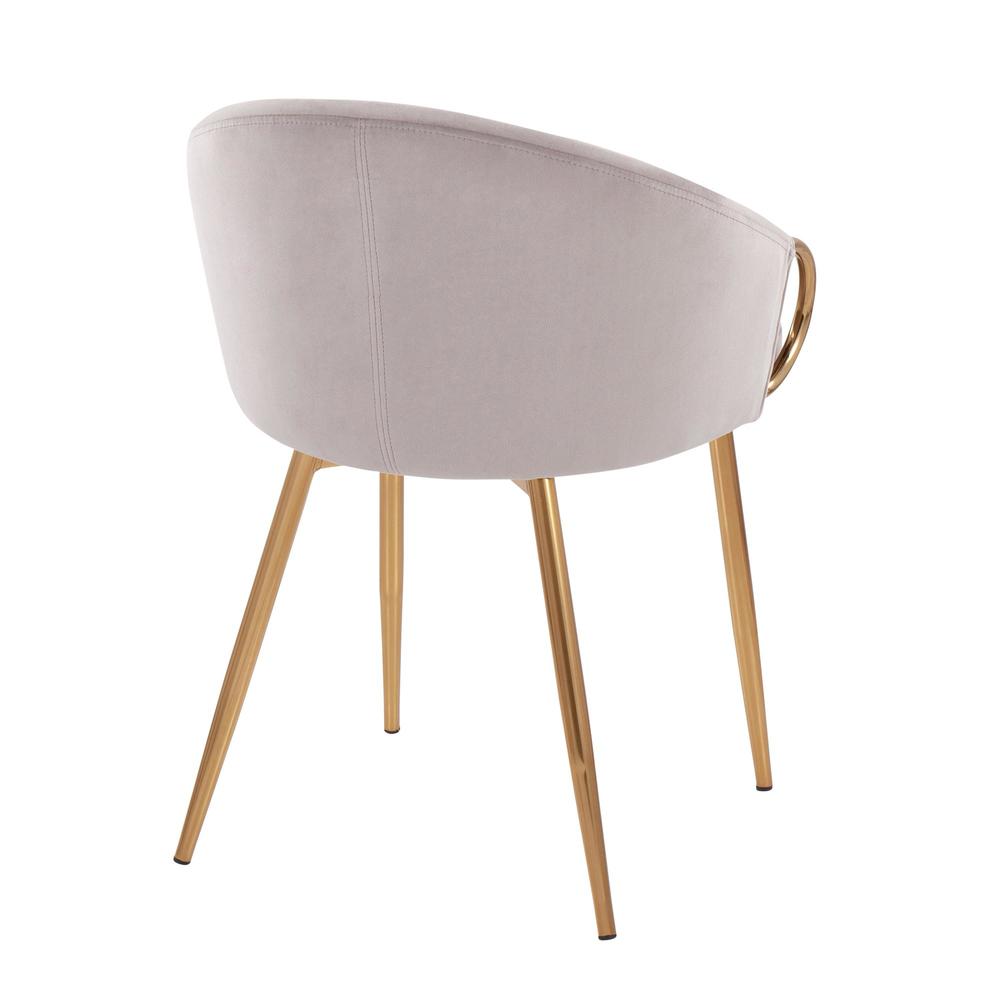 Gold Steel, Silver Velvet Claire Chair. Picture 3